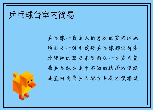乒乓球台室内简易