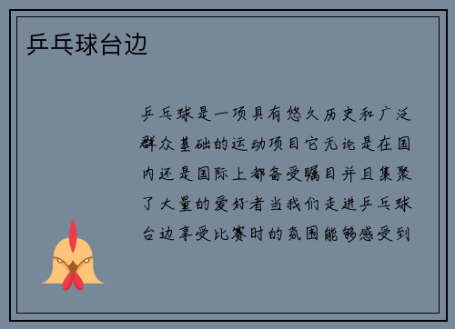 乒乓球台边