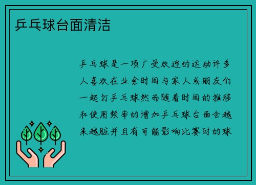 乒乓球台面清洁