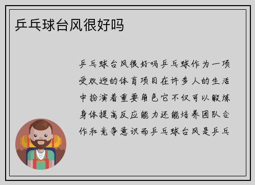 乒乓球台风很好吗