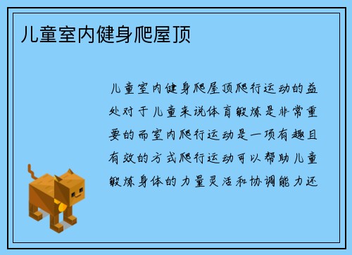 儿童室内健身爬屋顶
